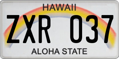 HI license plate ZXR037