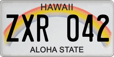 HI license plate ZXR042
