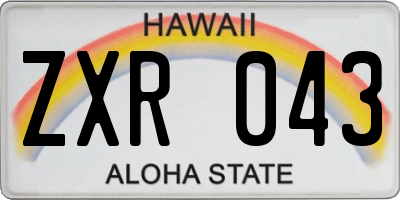 HI license plate ZXR043