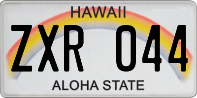 HI license plate ZXR044