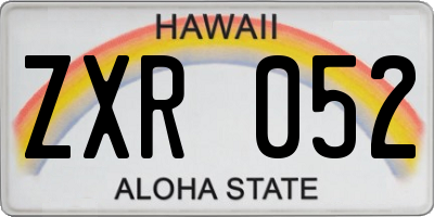 HI license plate ZXR052