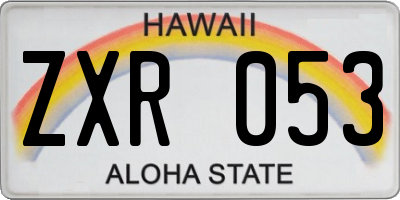 HI license plate ZXR053