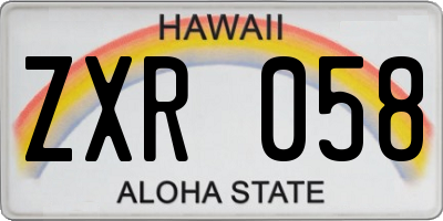 HI license plate ZXR058