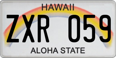 HI license plate ZXR059