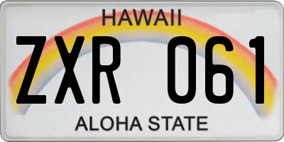HI license plate ZXR061