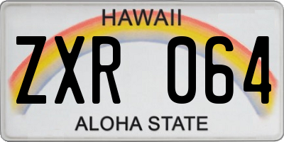 HI license plate ZXR064