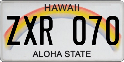 HI license plate ZXR070