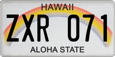 HI license plate ZXR071