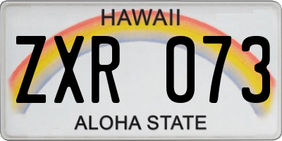HI license plate ZXR073