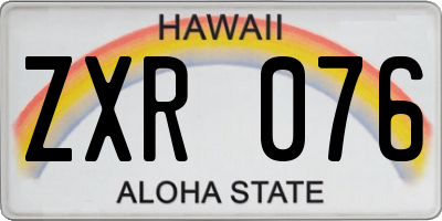 HI license plate ZXR076