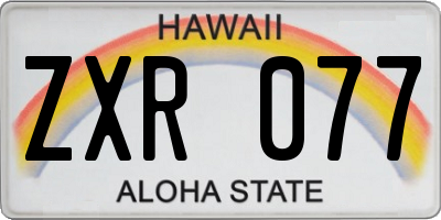 HI license plate ZXR077