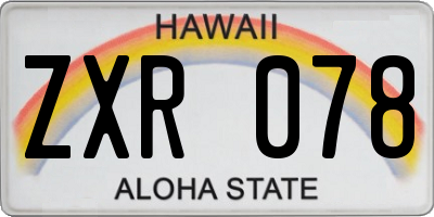 HI license plate ZXR078