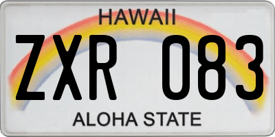 HI license plate ZXR083