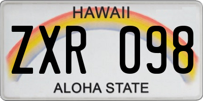 HI license plate ZXR098