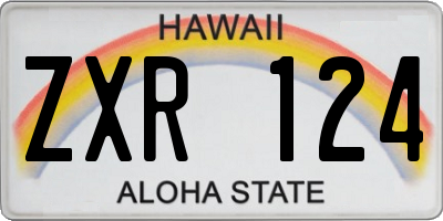 HI license plate ZXR124