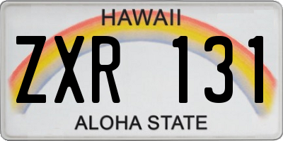 HI license plate ZXR131