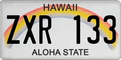 HI license plate ZXR133