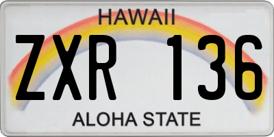 HI license plate ZXR136