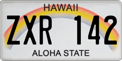 HI license plate ZXR142