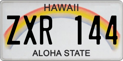 HI license plate ZXR144
