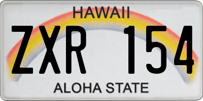 HI license plate ZXR154