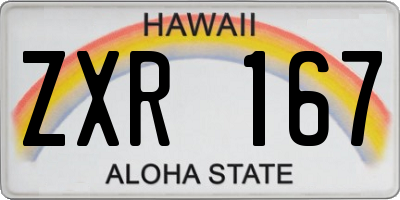 HI license plate ZXR167