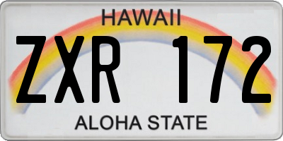 HI license plate ZXR172