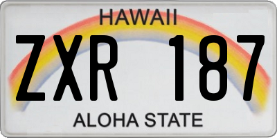 HI license plate ZXR187