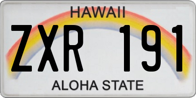 HI license plate ZXR191