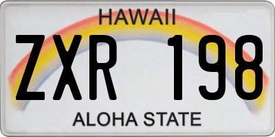 HI license plate ZXR198