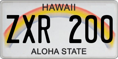 HI license plate ZXR200