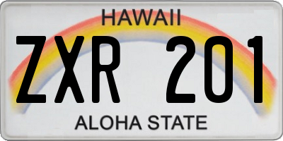 HI license plate ZXR201