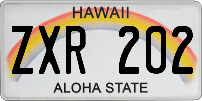 HI license plate ZXR202