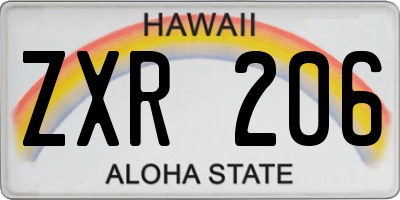 HI license plate ZXR206