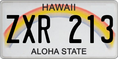 HI license plate ZXR213