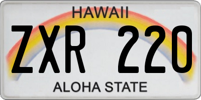 HI license plate ZXR220