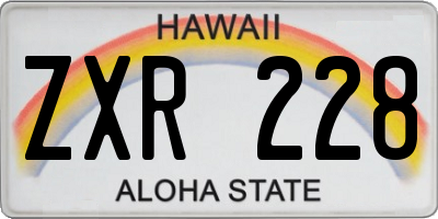 HI license plate ZXR228