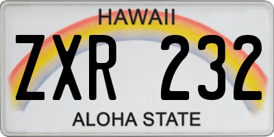 HI license plate ZXR232