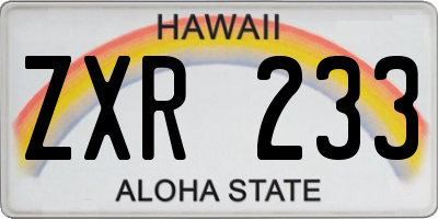 HI license plate ZXR233