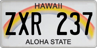 HI license plate ZXR237
