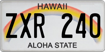 HI license plate ZXR240