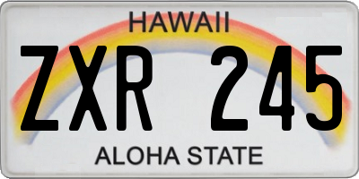 HI license plate ZXR245
