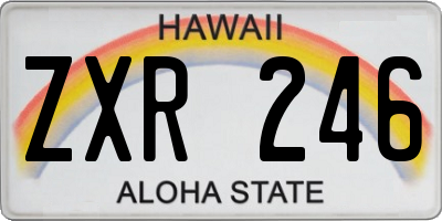 HI license plate ZXR246