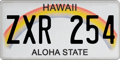 HI license plate ZXR254