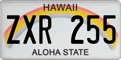 HI license plate ZXR255