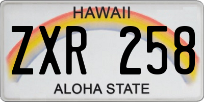 HI license plate ZXR258