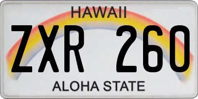 HI license plate ZXR260