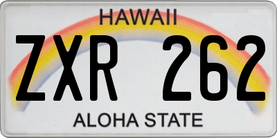 HI license plate ZXR262