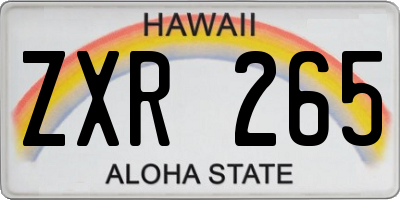 HI license plate ZXR265