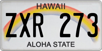 HI license plate ZXR273